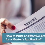 effective academic CV Master Applications 1